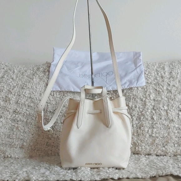 Jimmy Choo Handbags - Jimmy Choo Latte Nappa Leather Barra Bucket Bag